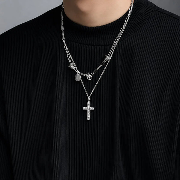 Valor Cross Layers Necklace