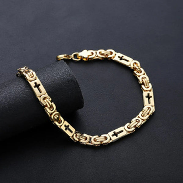Valor Cross Link Bracelet - Gold
