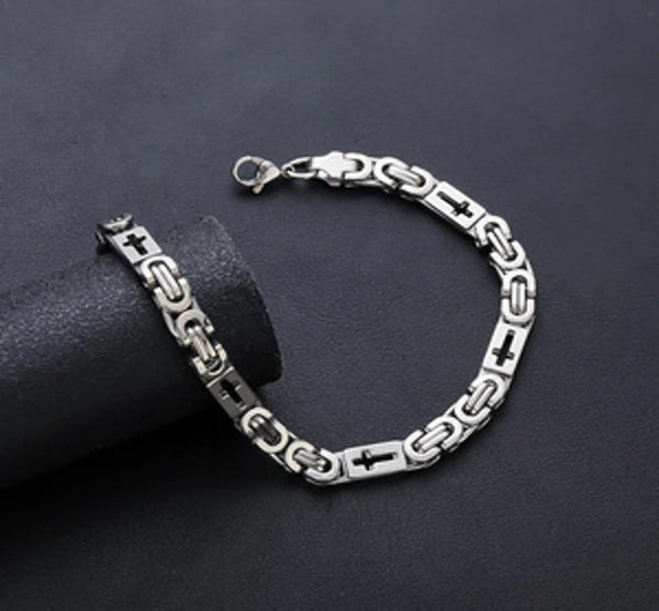 Valor Cross Link Bracelet - Silver