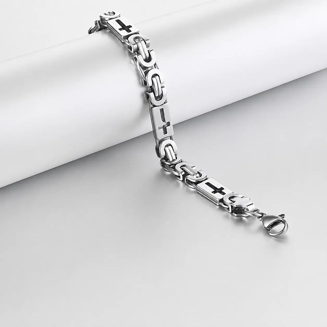 Valor Cross Link Bracelet - Silver | Salty