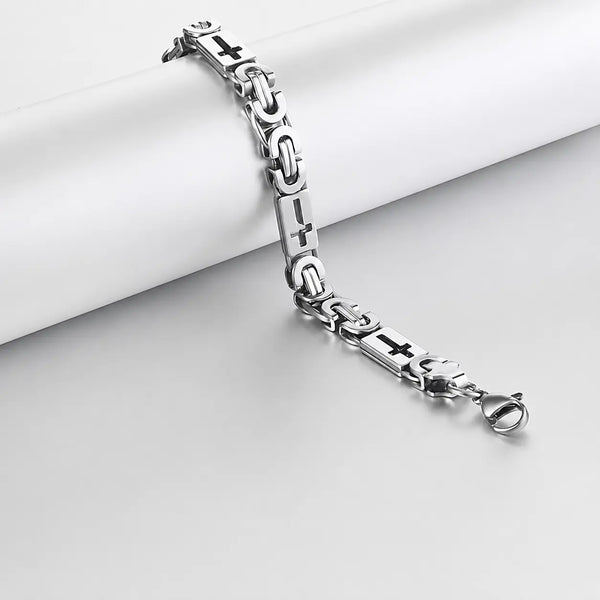 Valor Cross Link Bracelet - Silver