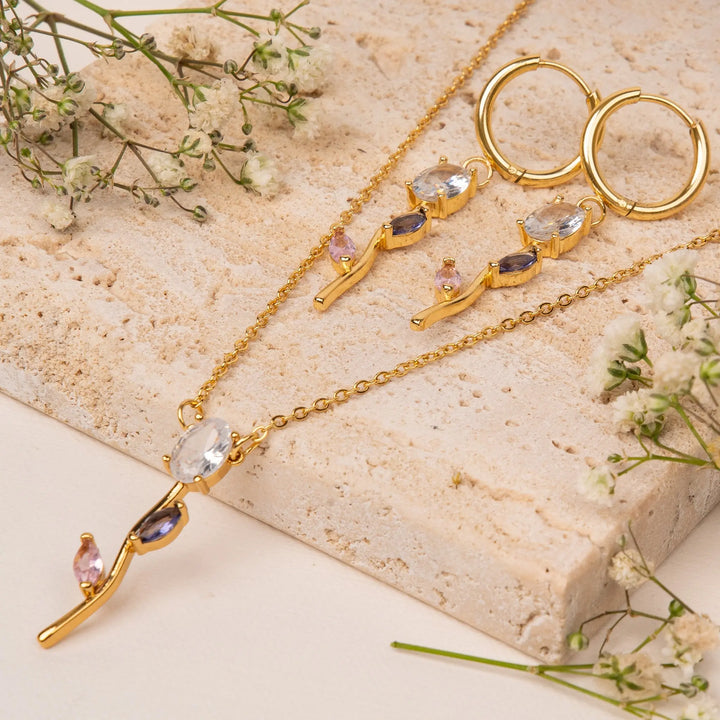 Velisse Drop Earrings &amp; Necklace set - Multicolor | Salty
