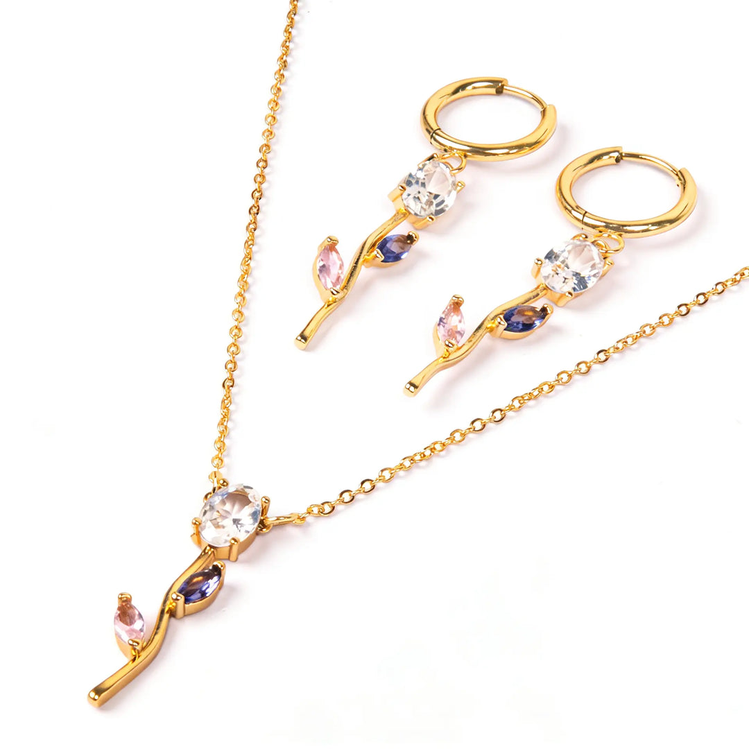 Velisse Drop Earrings &amp; Necklace set - Multicolor | Salty