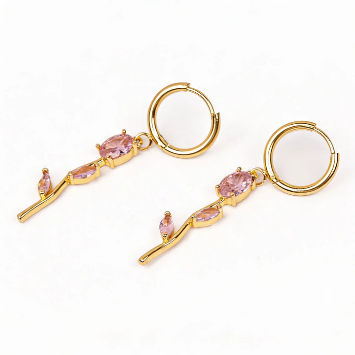 Velisse Drop Earrings &amp; Necklace set - Pink | Salty