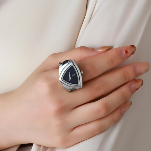 Velvet Curve Ring Watch - Blue
