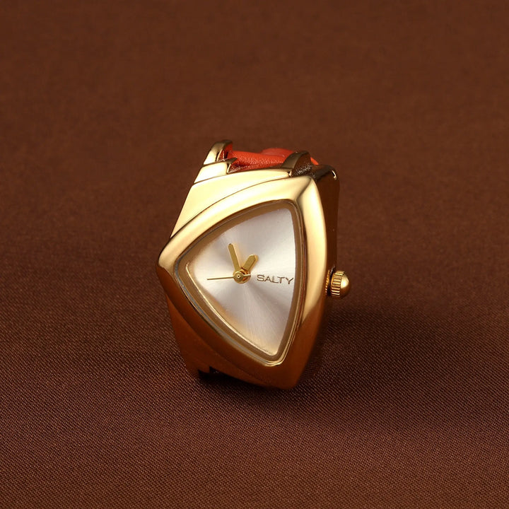 Velvet Curve Ring Watch - Brown | Salty