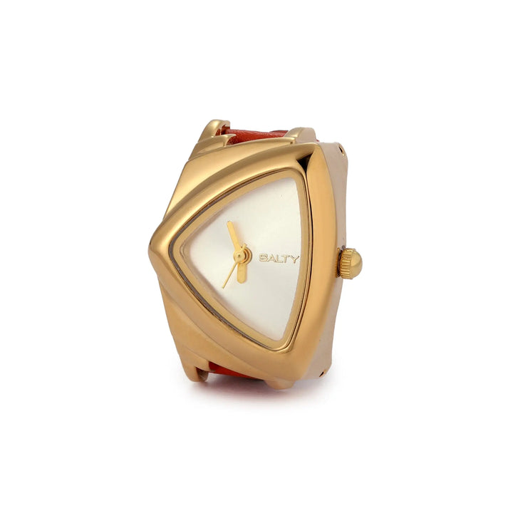 Velvet Curve Ring Watch - Brown | Salty