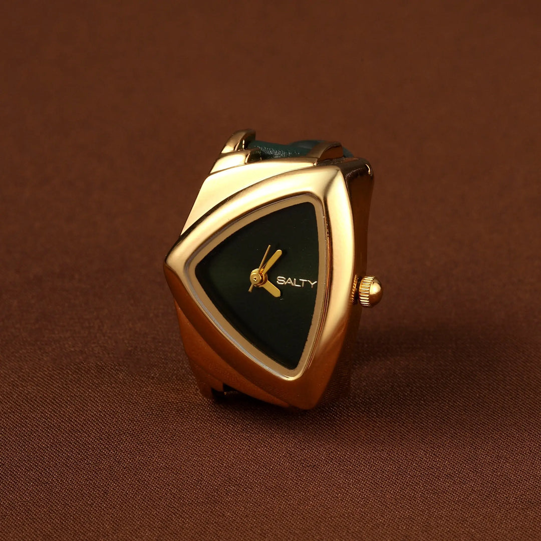 Velvet Curve Ring Watch - Green | Salty