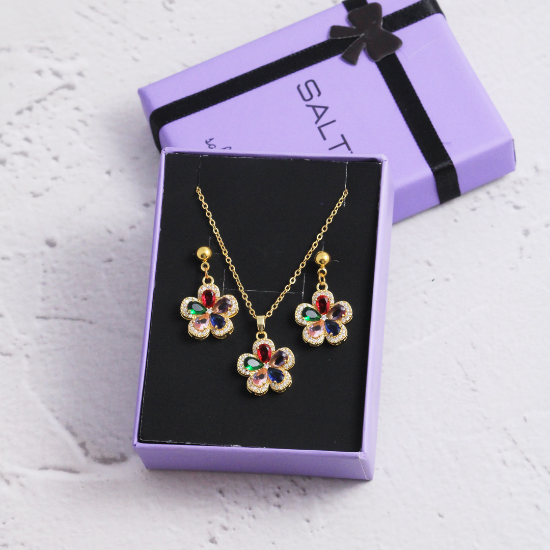 Vibrant Beauty Earrings and Necklace Set