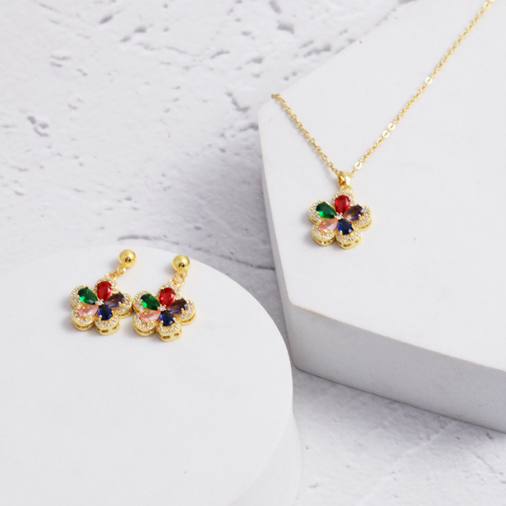 Vibrant Beauty Earrings and Necklace Set