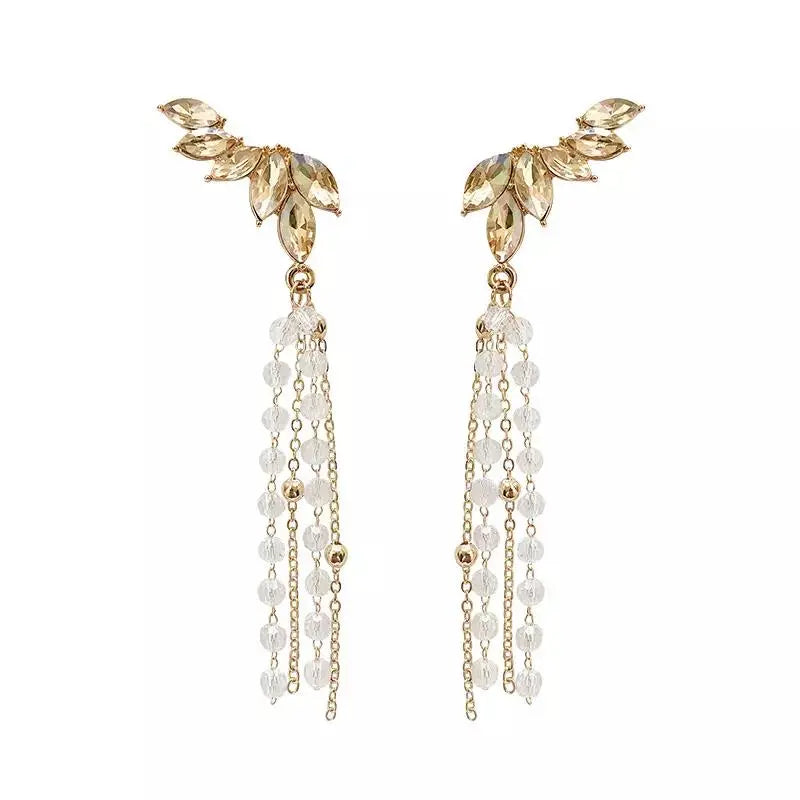 Victoria's Wings Tassel Drop Climber Earrings
