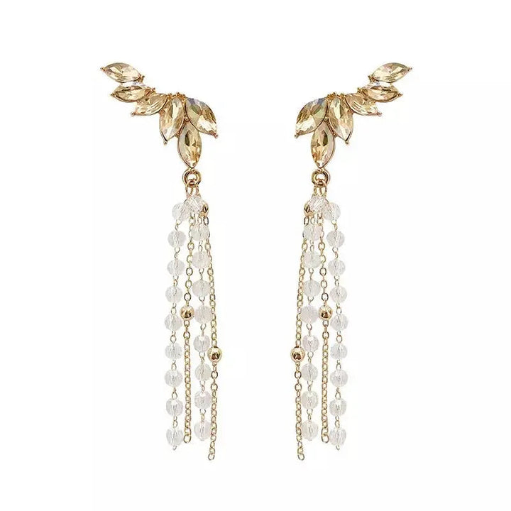 Victoria's Wings Tassel Drop Climber Earrings