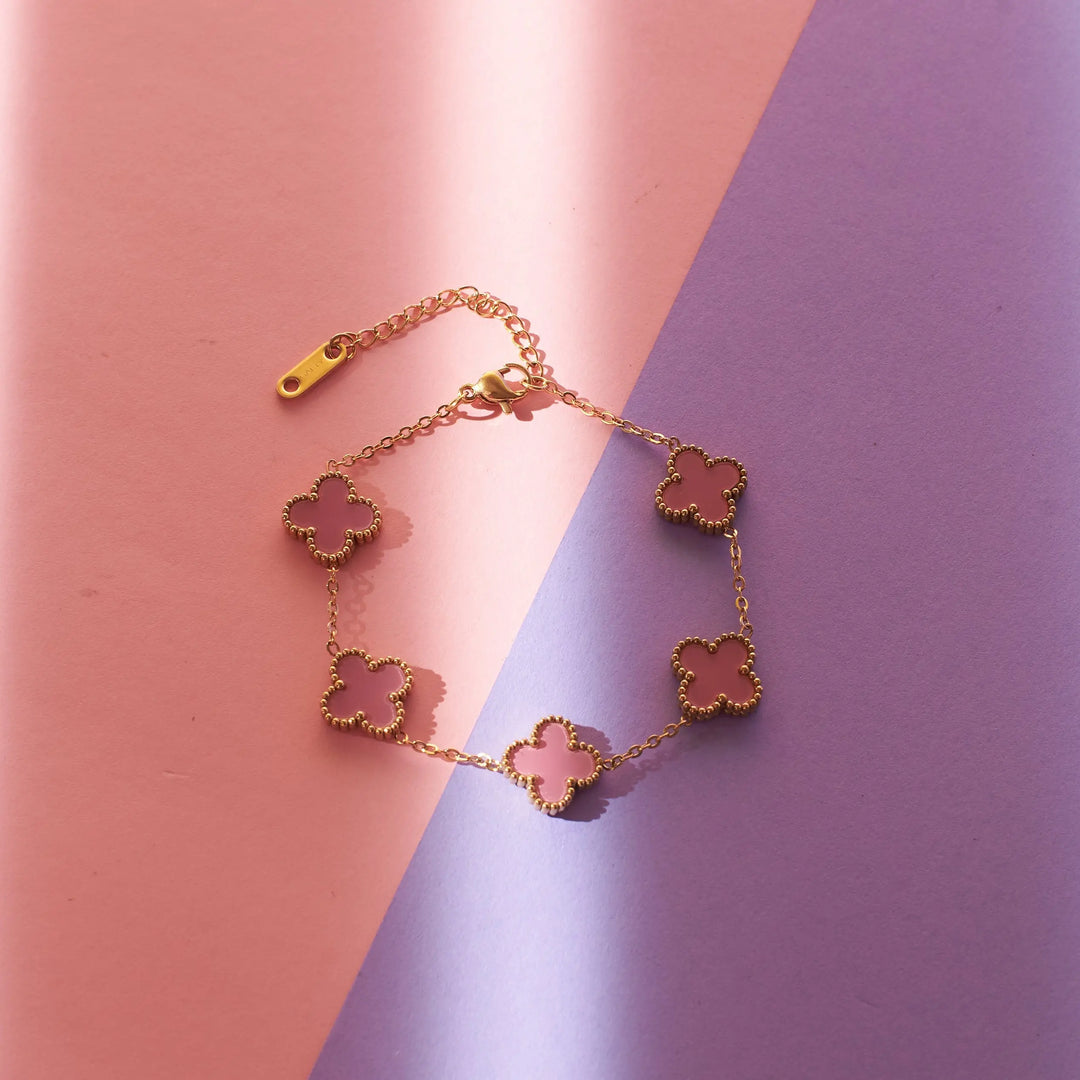 Vintage Alhambra Pink Bracelet - Salty Accessories