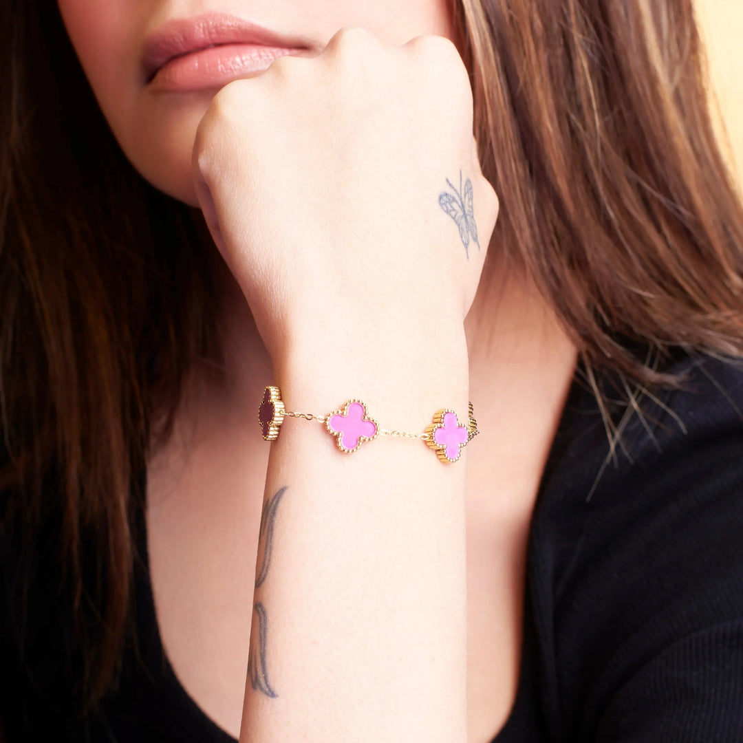 Vintage Alhambra Pink Bracelet - Salty Accessories
