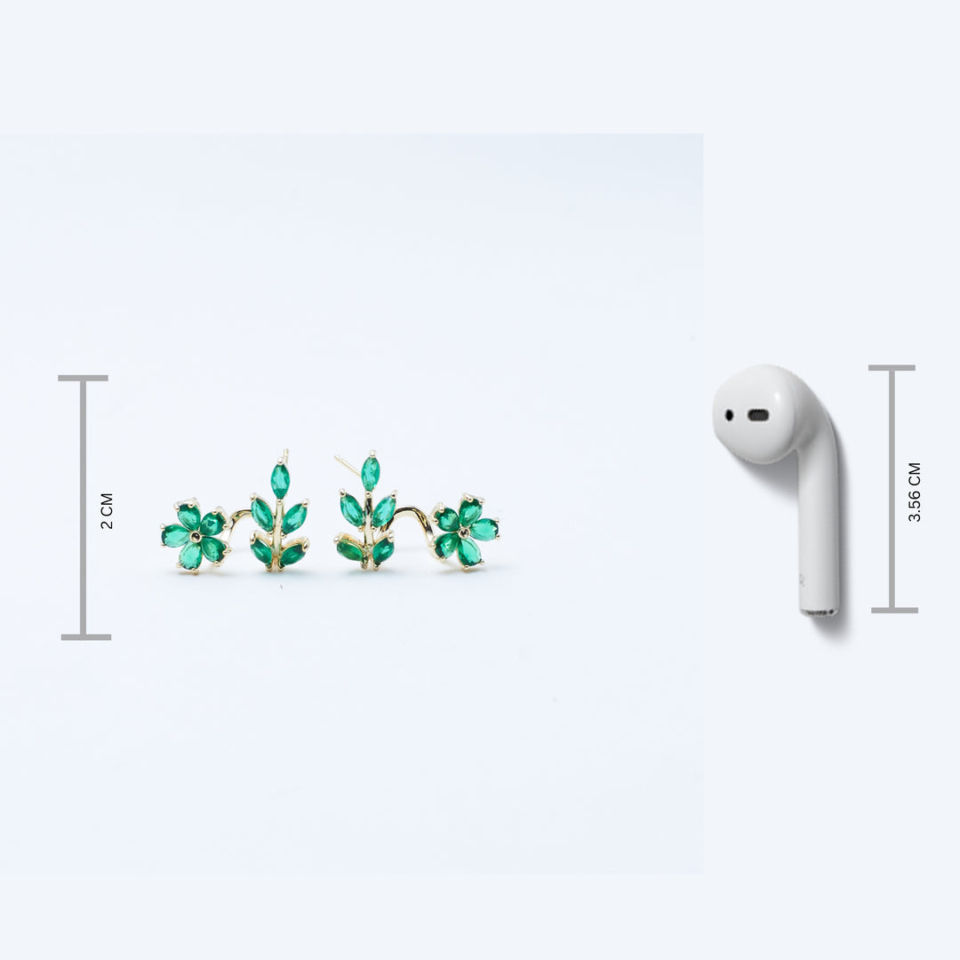 Viridian Crawler Emerald Earrings