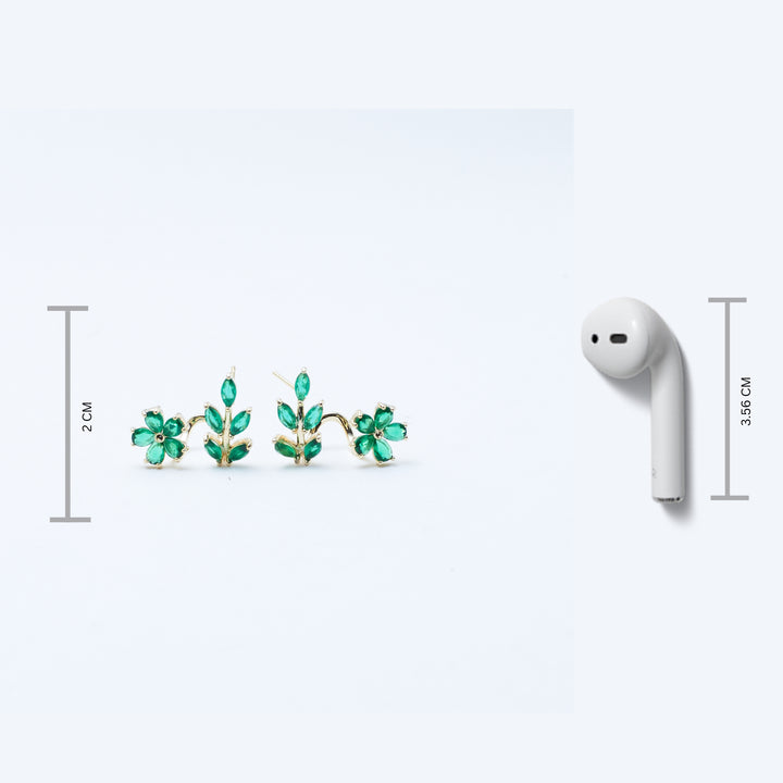 Viridian Crawler Emerald Earrings