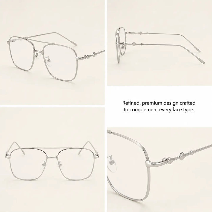 Vision Rectangle Sunglasses For Men - (Silver-Transparent) | Salty