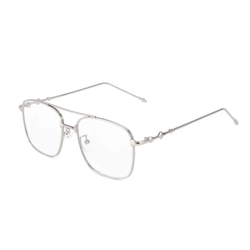 Vision Rectangle Sunglasses For Men - (Silver-Transparent) | Salty