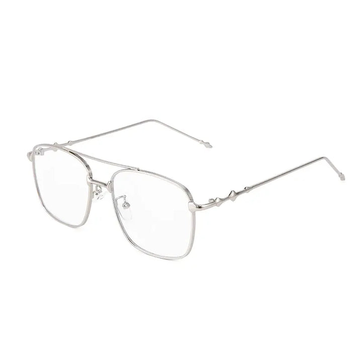 Vision Rectangle Sunglasses For Men - (Silver-Transparent) | Salty