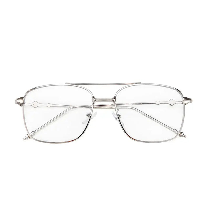 Vision Rectangle Sunglasses For Men - (Silver-Transparent) | Salty