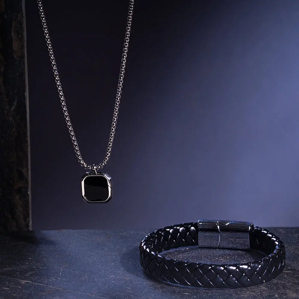 Void Sterling Mens Chain & Bracelet Set