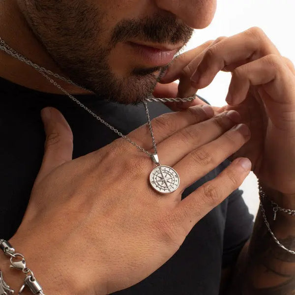 Voyager Compass Pendant Necklace