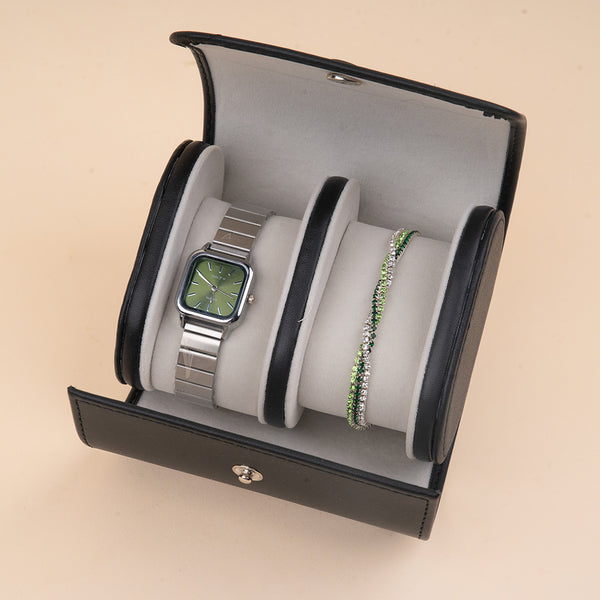 Vintage Green Watch Bracelet Stack