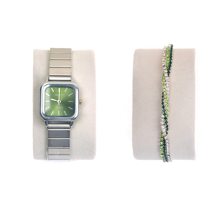 Vintage Green Watch Bracelet Stack