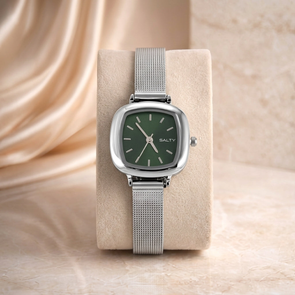 Vintage Green Watch Bracelet Stack