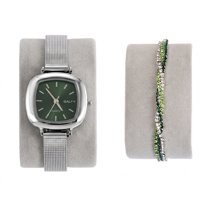 Vintage Green Watch Bracelet Stack