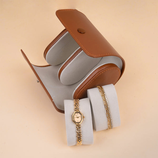 Vintage Octagon Watch And Bracelet Stack