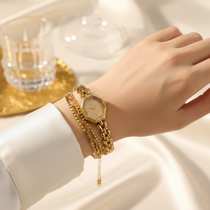 Vintage Octagon Watch Bracelet Stack