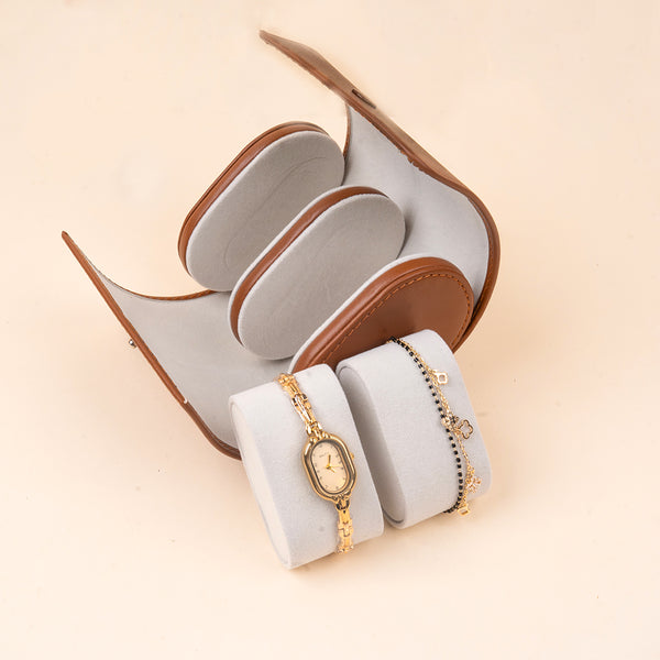 Luxury Oval Watch And Bracelet Stack