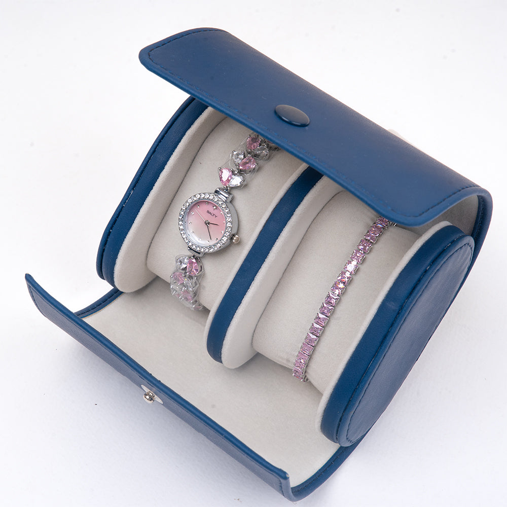 Crystal Studded Watch And Bracelet Stack - Salty Accessories