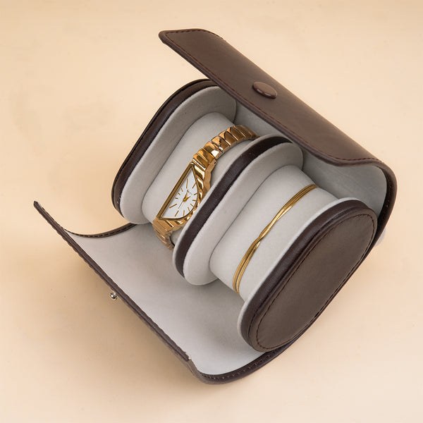 Golden Arc Watch And Bracelet Stack