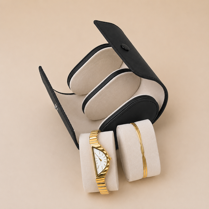 Golden Arc Watch Bracelet Stack