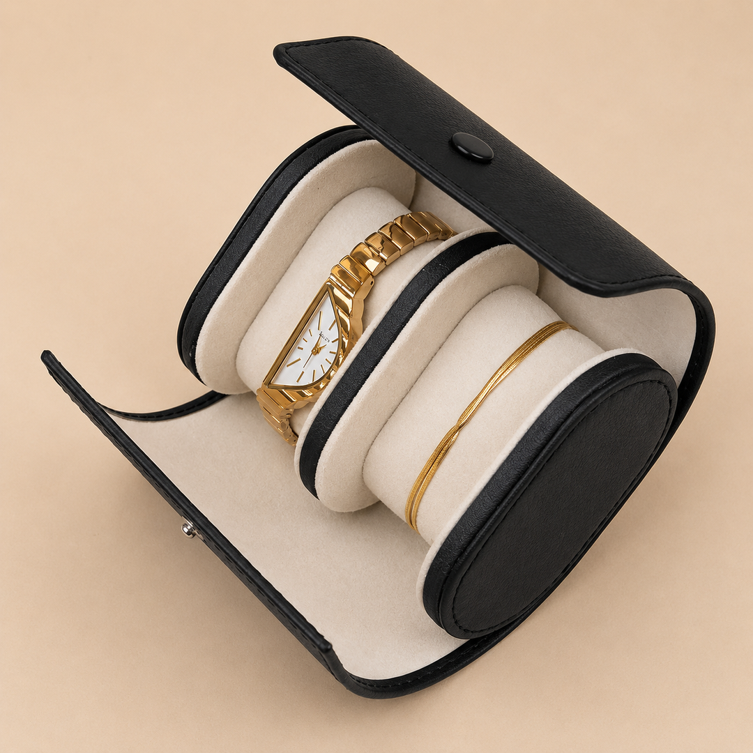 Golden Arc Watch Bracelet Stack