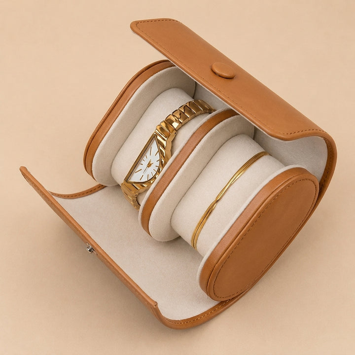 Golden Arc Watch Bracelet Stack