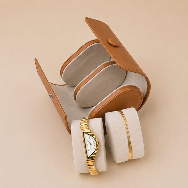 Golden Arc Watch Bracelet Stack