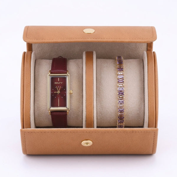 Wine Sparkle Watch Bracelet Stack