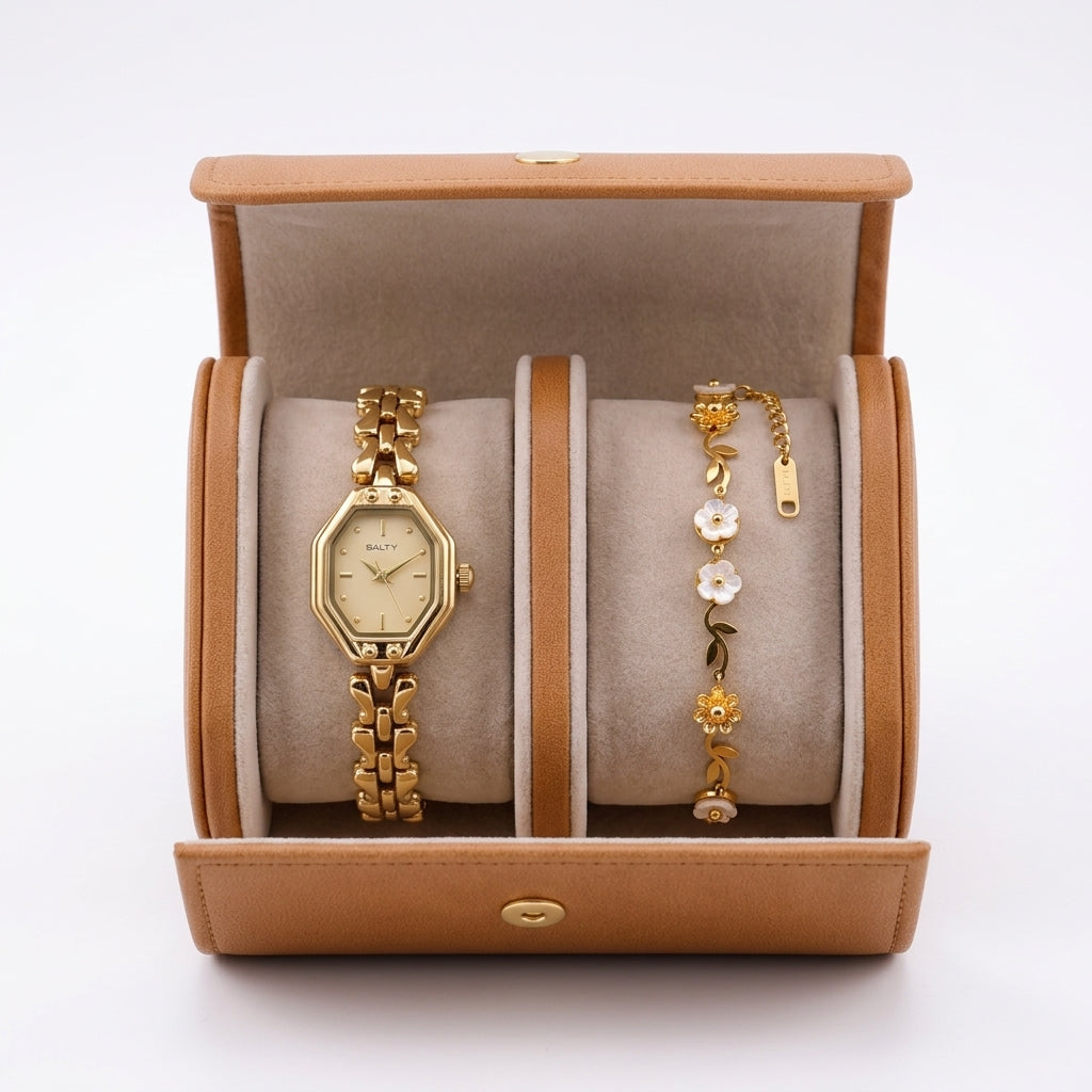 Golden Muse Watch Bracelet Stack | Salty