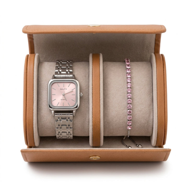 Silver Blush Watch Bracelet Stack | Salty
