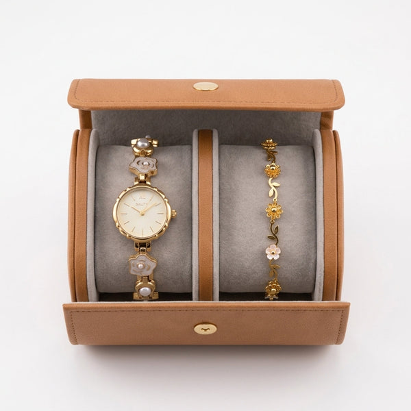 Elegant Bloom Watch Bracelet Stack