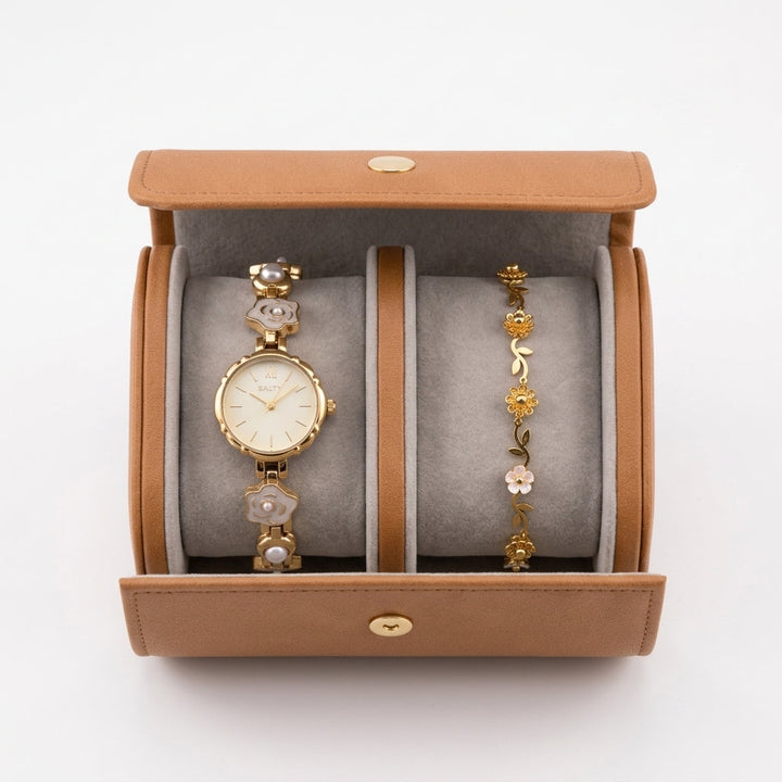 Elegant Bloom Watch Bracelet Stack | Salty
