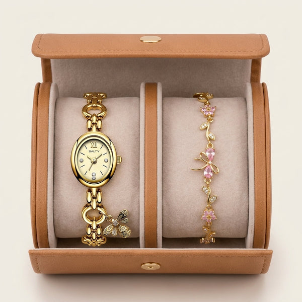 Floral Bloom Watch Bracelet Stack