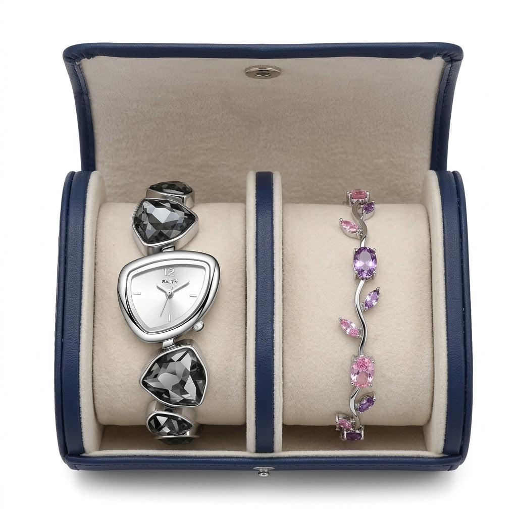 Noir Gleam Watch Bracelet Stack | Salty