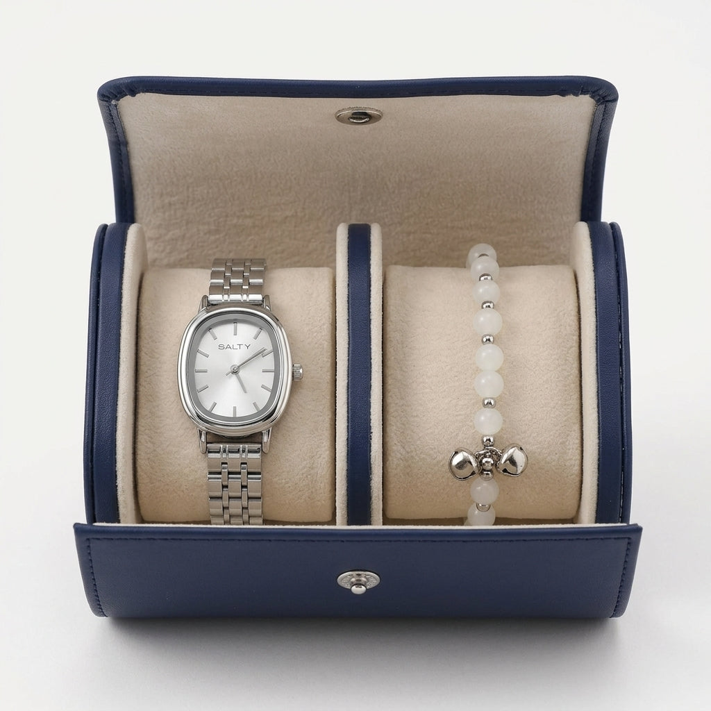 Elegant Pearl Watch Bracelet Stack | Salty