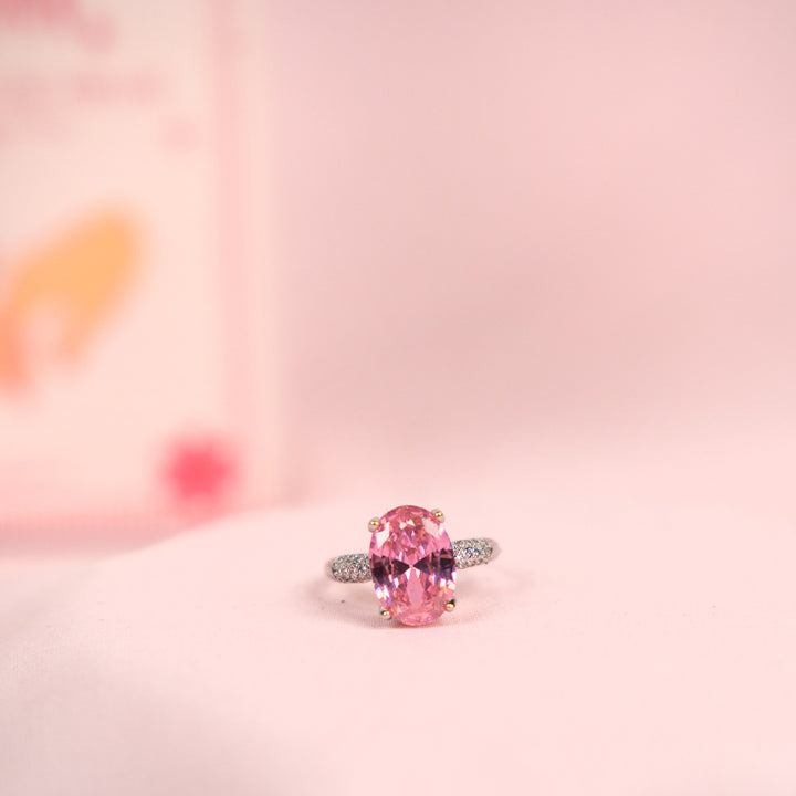 “Maa, Every Moment is Yours” – Radiance Oval Ring With Pink Tennis Bracelet & Girl Boss Salty Watch Ring Set For Mothers.