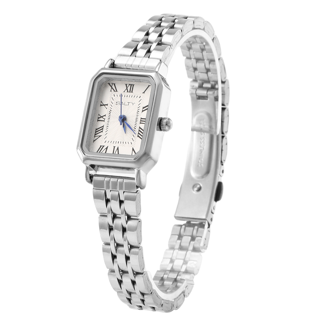 White Dial Silver Quartz Watch for Women