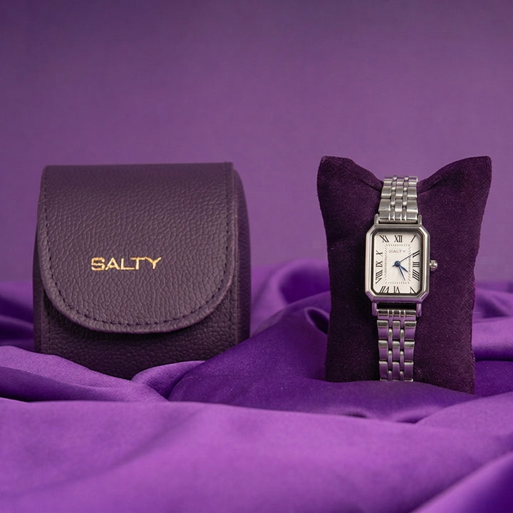 White Dial Silver Quartz Watch for Women